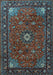 Medallion Light Blue Traditional Rug, tr2142lblu