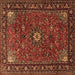 Square Medallion Brown Traditional Rug, tr2142brn