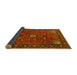 Sideview of Medallion Yellow Traditional Rug, tr2142yw