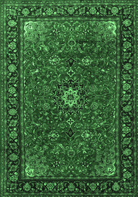 Medallion Emerald Green Traditional Rug, tr2142emgrn