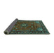 Sideview of Medallion Turquoise Traditional Rug, tr2142turq