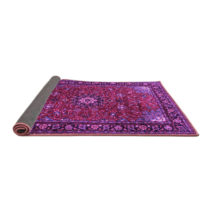 Sideview of Medallion Purple Traditional Rug, tr2142pur
