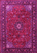 Machine Washable Medallion Pink Traditional Rug, wshtr2142pnk