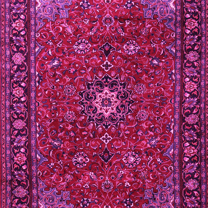 Machine Washable Medallion Pink Traditional Rug, wshtr2142pnk