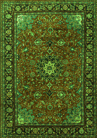 Medallion Green Traditional Rug, tr2142grn