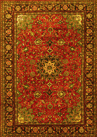 Medallion Yellow Traditional Rug, tr2142yw