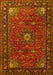 Medallion Yellow Traditional Rug, tr2142yw