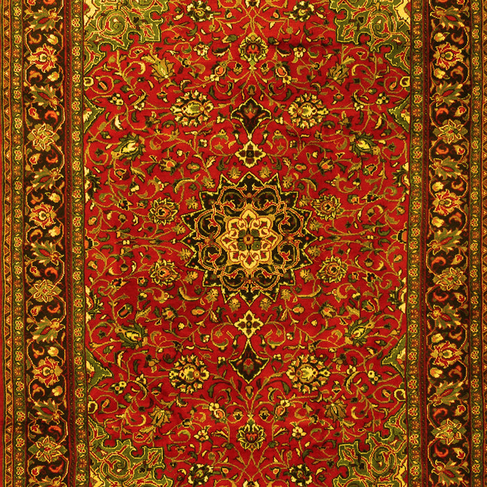 Medallion Yellow Traditional Rug, tr2142yw