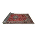 Sideview of Traditional Saffron Red Medallion Rug, tr2143