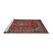 Sideview of Machine Washable Traditional Saffron Red Rug, wshtr2143