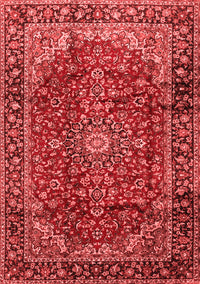 Medallion Red Traditional Rug, tr2143red