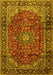 Medallion Yellow Traditional Rug, tr2143yw