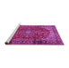 Sideview of Machine Washable Medallion Pink Traditional Rug, wshtr2143pnk