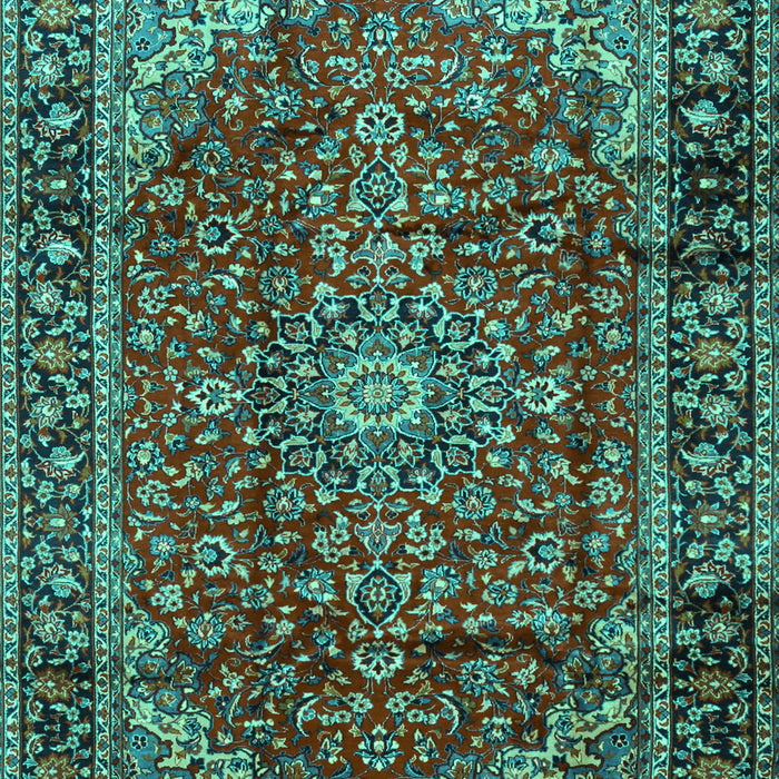Medallion Turquoise Traditional Rug, tr2143turq