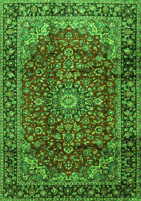 Medallion Green Traditional Rug, tr2143grn