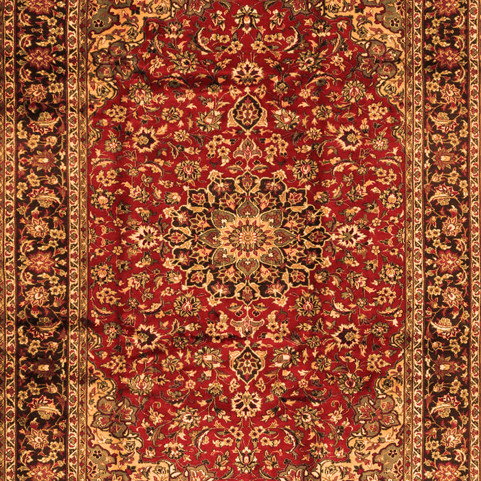 Serging Thickness of Machine Washable Medallion Orange Traditional Area Rugs, wshtr2143org