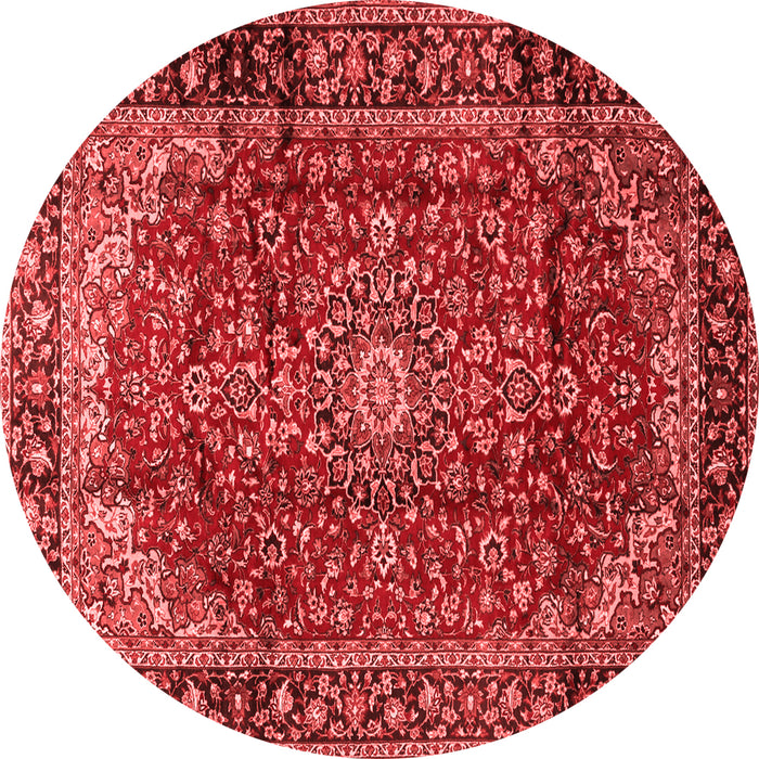 Machine Washable Medallion Red Traditional Rug, wshtr2143red