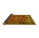 Sideview of Medallion Yellow Traditional Rug, tr2143yw