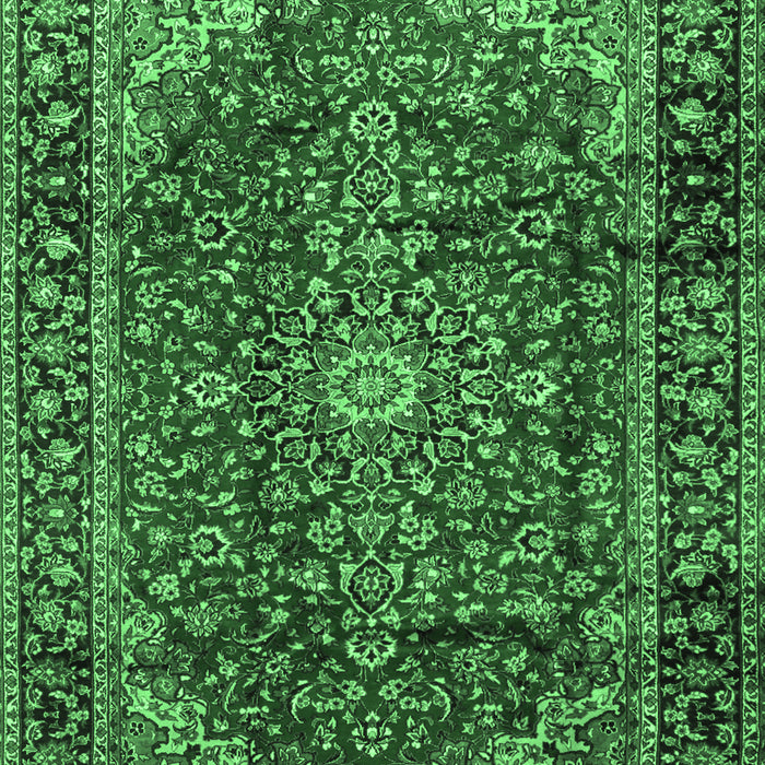 Medallion Emerald Green Traditional Rug, tr2143emgrn