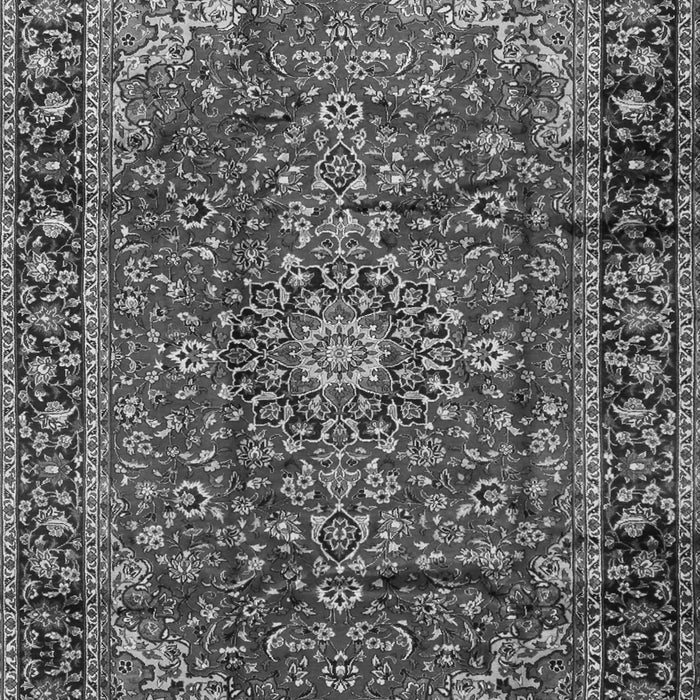 Serging Thickness of Machine Washable Medallion Gray Traditional Rug, wshtr2143gry