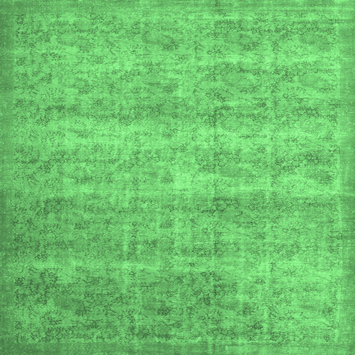 Square Persian Emerald Green Traditional Rug, tr2144emgrn