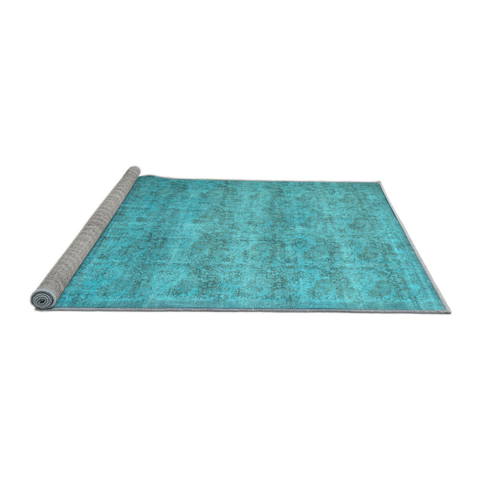Sideview of Machine Washable Persian Light Blue Traditional Rug, wshtr2144lblu