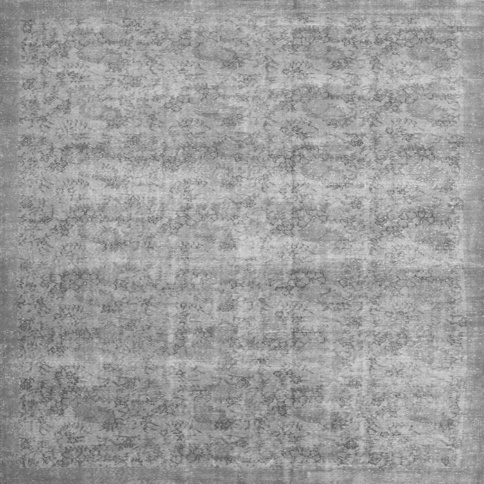 Round Machine Washable Persian Gray Traditional Rug, wshtr2144gry