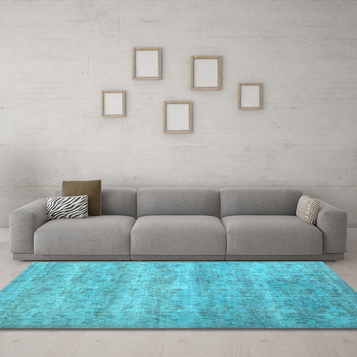 Machine Washable Persian Light Blue Traditional Rug in a Living Room, wshtr2144lblu