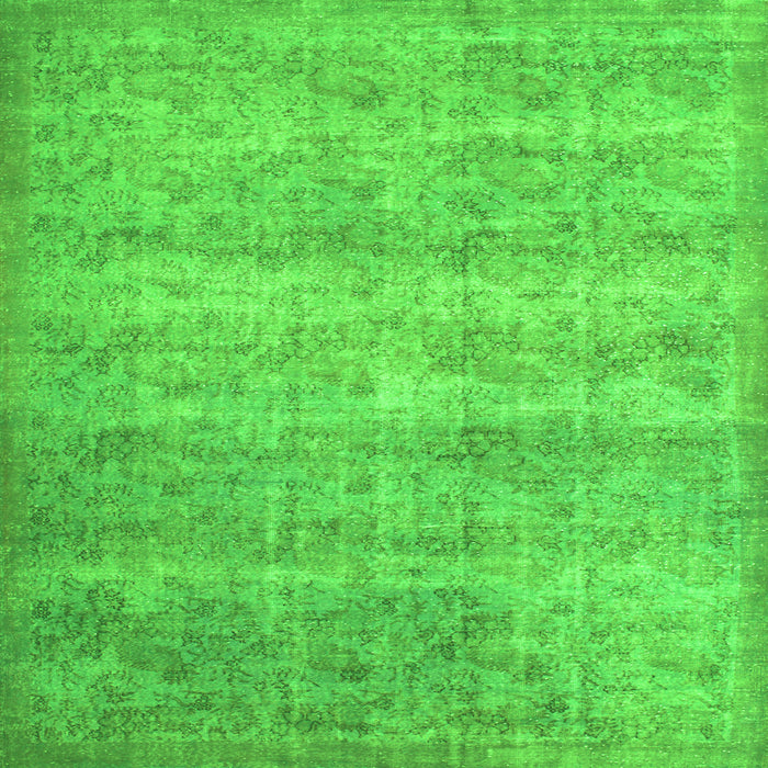 Round Machine Washable Persian Green Traditional Area Rugs, wshtr2144grn