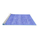 Sideview of Machine Washable Persian Blue Traditional Rug, wshtr2144blu