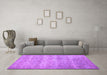 Machine Washable Persian Purple Traditional Area Rugs in a Living Room, wshtr2144pur