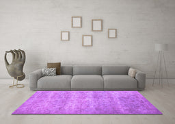 Machine Washable Persian Purple Traditional Area Rugs in a Living Room, wshtr2144pur
