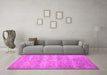 Machine Washable Persian Pink Traditional Rug in a Living Room, wshtr2144pnk