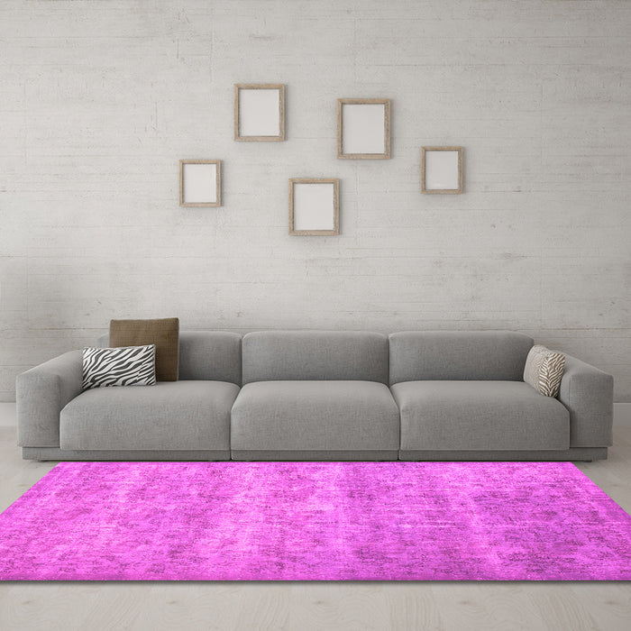 Machine Washable Persian Pink Traditional Rug in a Living Room, wshtr2144pnk