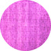 Round Persian Pink Traditional Rug, tr2144pnk