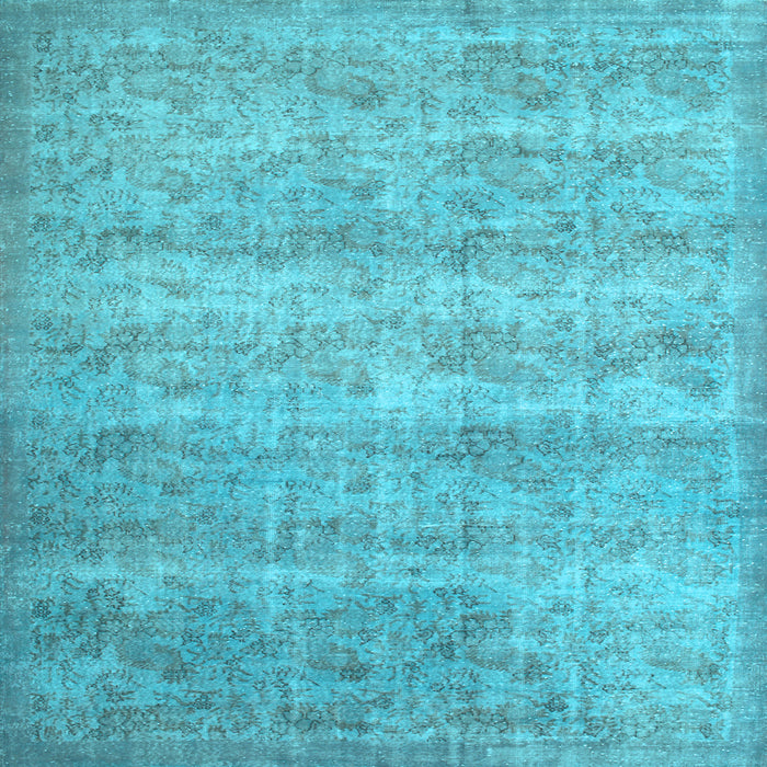 Square Machine Washable Persian Light Blue Traditional Rug, wshtr2144lblu