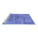 Sideview of Machine Washable Persian Blue Traditional Rug, wshtr2145blu