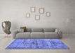 Machine Washable Persian Blue Traditional Rug in a Living Room, wshtr2145blu