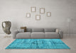 Machine Washable Persian Light Blue Traditional Rug in a Living Room, wshtr2145lblu