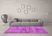 Machine Washable Persian Pink Traditional Rug in a Living Room, wshtr2145pnk