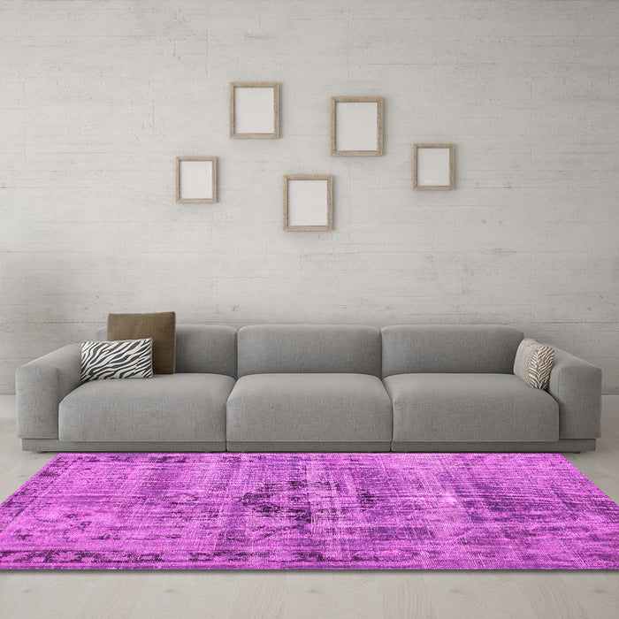 Machine Washable Persian Pink Traditional Rug in a Living Room, wshtr2145pnk