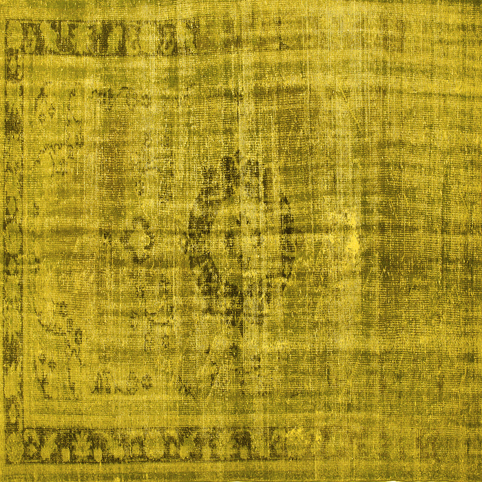 Square Persian Yellow Traditional Rug, tr2145yw