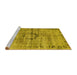 Sideview of Machine Washable Persian Yellow Traditional Rug, wshtr2145yw