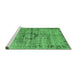 Sideview of Machine Washable Persian Emerald Green Traditional Area Rugs, wshtr2145emgrn