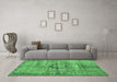 Machine Washable Persian Emerald Green Traditional Area Rugs in a Living Room,, wshtr2145emgrn