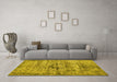 Machine Washable Persian Yellow Traditional Rug in a Living Room, wshtr2145yw