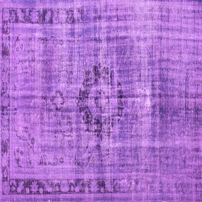 Square Machine Washable Persian Purple Traditional Area Rugs, wshtr2145pur