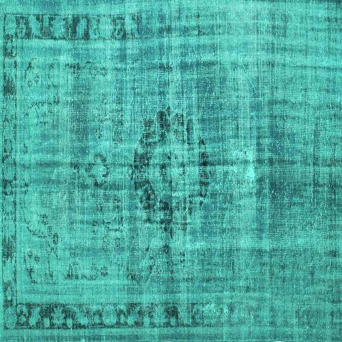 Square Machine Washable Persian Turquoise Traditional Area Rugs, wshtr2145turq
