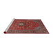 Sideview of Machine Washable Traditional Dark Almond Brown Rug, wshtr2146