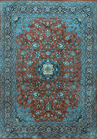 Medallion Light Blue Traditional Rug, tr2146lblu